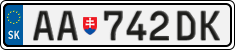 License plate of Slovakia, Cars