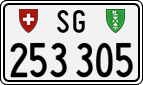 License plate of Switzerland, Cars