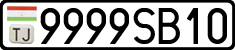 License plate of Tajikistan, Private owners (2009)
