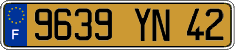 French license plate, FNI