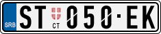 License plate of Serbia, Cars