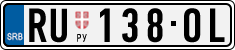License plate of Serbia, Cars