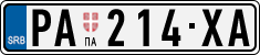License plate of Serbia, Cars