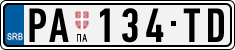 License plate of Serbia, Cars