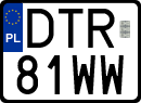 License plates of Poland, Special vehicles and motorcycles