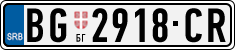 License plate of Serbia, Cars