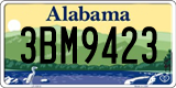 Alabama, 0AB1234 / 00AB123 / 00A1B23