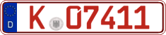 German license plate, Red license plates