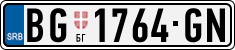License plate of Serbia, Cars
