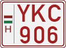 license plates of Hungary, Slow vehicles (red) (1990)
