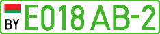 License plate Belarus, Electric vehicles (cars)