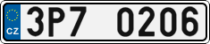 License plate of the Czech Republic, Cars (2001)