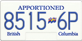 British Columbia, Apportioned (1234-5P)