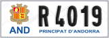License plate of Andorra, Cars (A 1234)