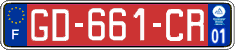 French license plate, SIV (free zones)
