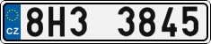 License plate of the Czech Republic, Cars (2001)