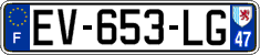 French license plate, SIV (ordinary)