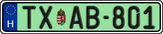 license plates of Hungary, Taxi (2022)