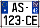 French license plate, SIV (ordinary)