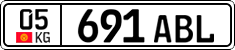 License plate of Kyrgyzstan, Private owners (2016)