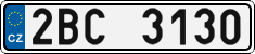 License plate of the Czech Republic, Cars (2001)