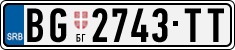 License plate of Serbia, Cars