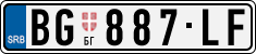 License plate of Serbia, Cars