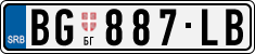 License plate of Serbia, Cars