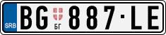 License plate of Serbia, Cars