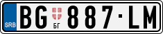License plate of Serbia, Cars