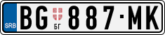License plate of Serbia, Cars
