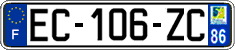 French license plate, SIV (ordinary)