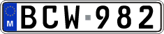 License plate of Malta, Regular plates (ABC 123)