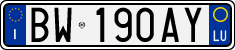 License plate of Italy, Cars (1994 year series)