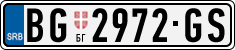 License plate of Serbia, Cars