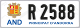 License plate of Andorra, Cars (A 1234)