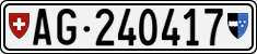 License plate of Switzerland, Cars