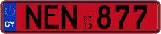 License plate of Cyprus, Rental cars