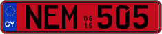 License plate of Cyprus, Rental cars