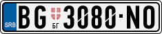 License plate of Serbia, Cars