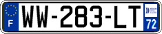 French license plate, SIV (temporary)