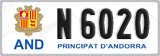 License plate of Andorra, Cars (A 1234)
