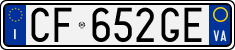 License plate of Italy, Cars (1994 year series)