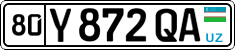 License plate of Uzbekistan, Private owners