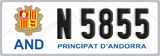 License plate of Andorra, Cars (A 1234)