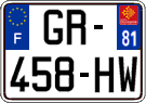 French license plate, SIV (ordinary)