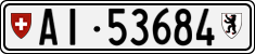 License plate of Switzerland, Cars