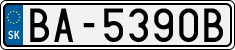 License plate of Slovakia, Cars