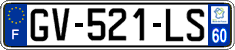 French license plate, SIV (ordinary)
