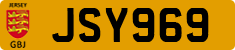 License plate of Jersey, JSY123